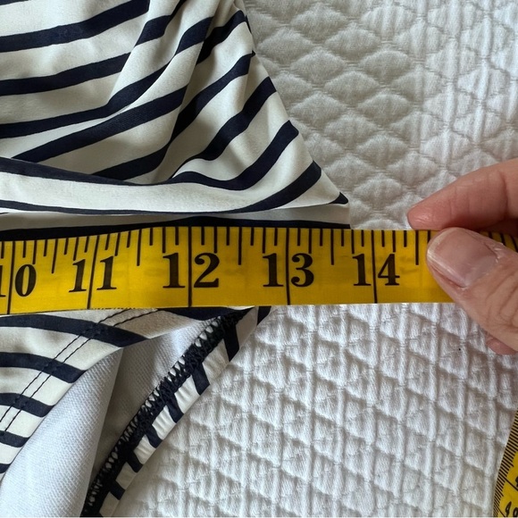 Kona Sol Navy Stripe High Coverage One-Piece Swimsuit • Small - Picture 11 of 11